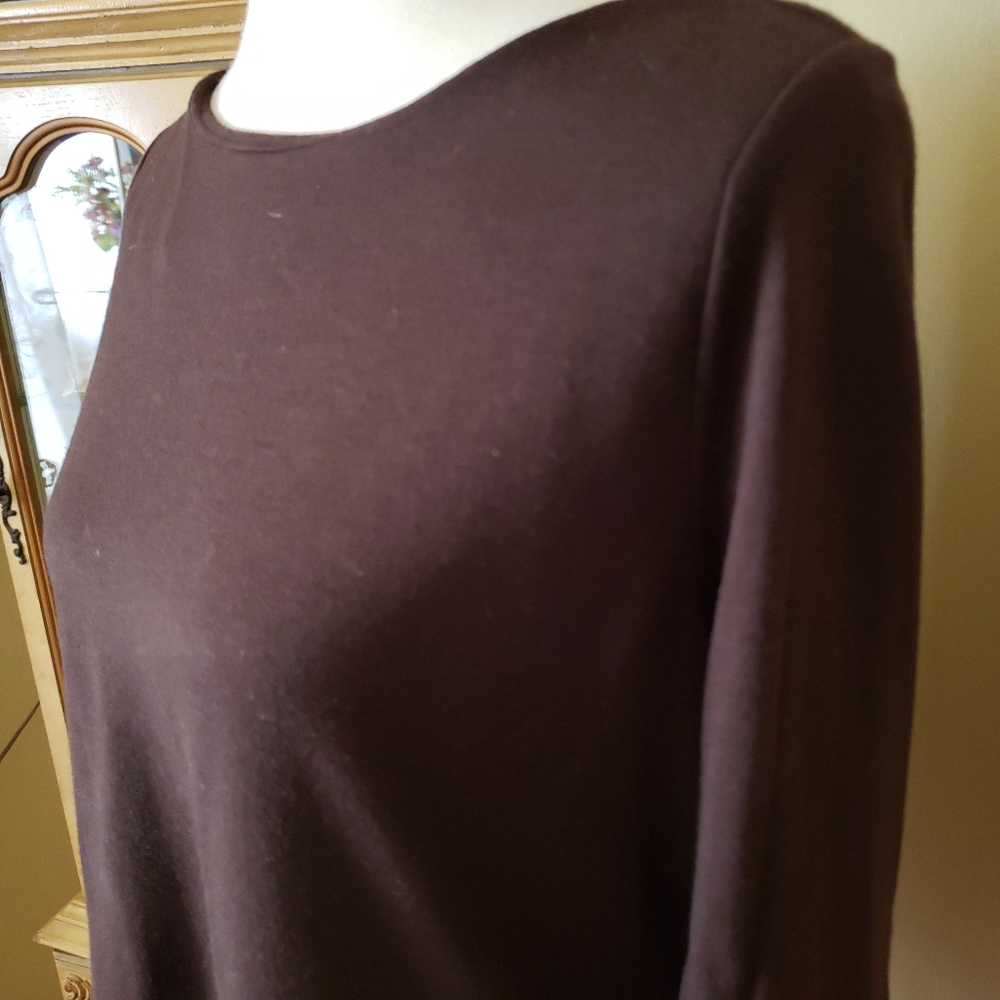Lauren Ralph Lauren Pullover Top Faux Suede Trim - Picture 2 of 12